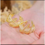 Crystal Mesh Hollow Out Wrap Hoop Earrings