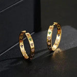 Crystal Minimalist Circle Loop Heart Earrings