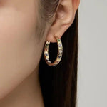 Crystal Minimalist Circle Loop Heart Earrings