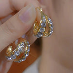 Crystal Needle Hoop Earrings