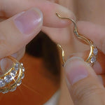 Crystal Needle Hoop Earrings