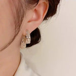Crystal Needle Korean Drop Earrings