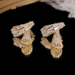 Crystal Needle Korean Drop Earrings