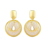 Crystal Needle Retro Round Hoop Earrings