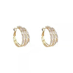 Crystal Needle Round Hoop Earrings