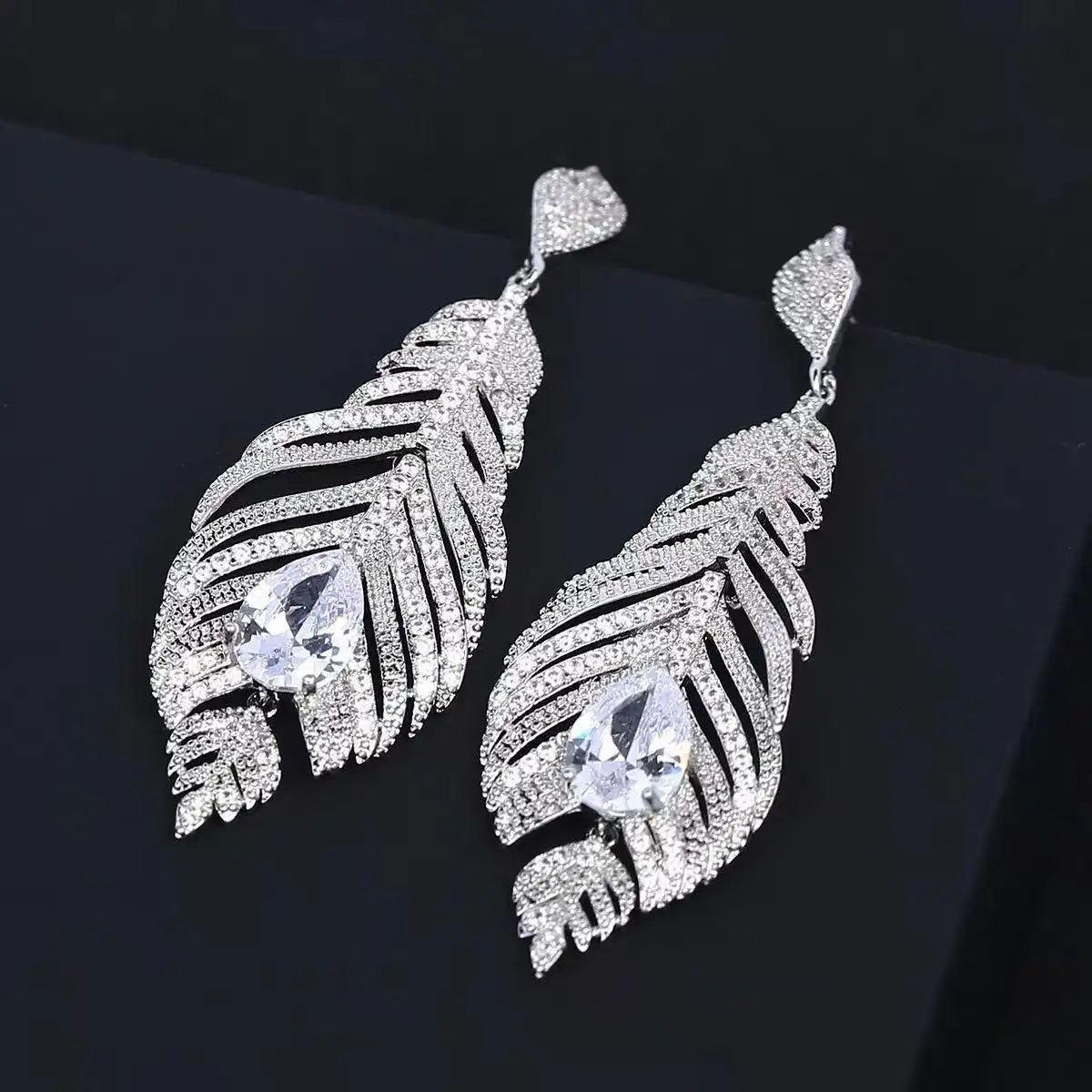 Crystal Needles Drop Earrings