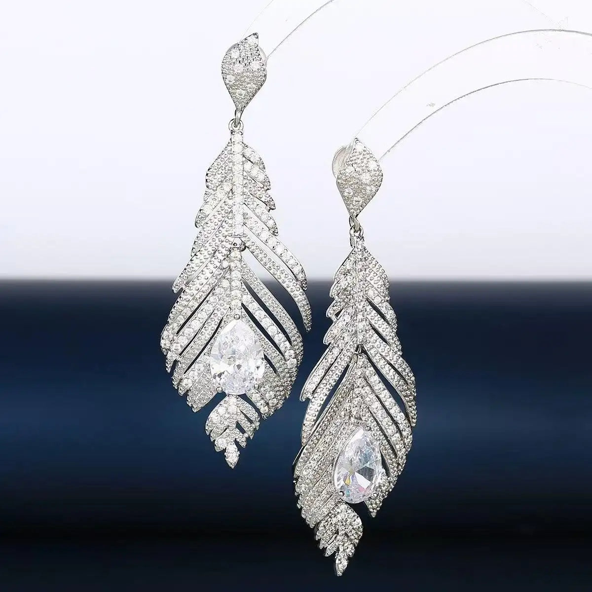 Crystal Needles Drop Earrings