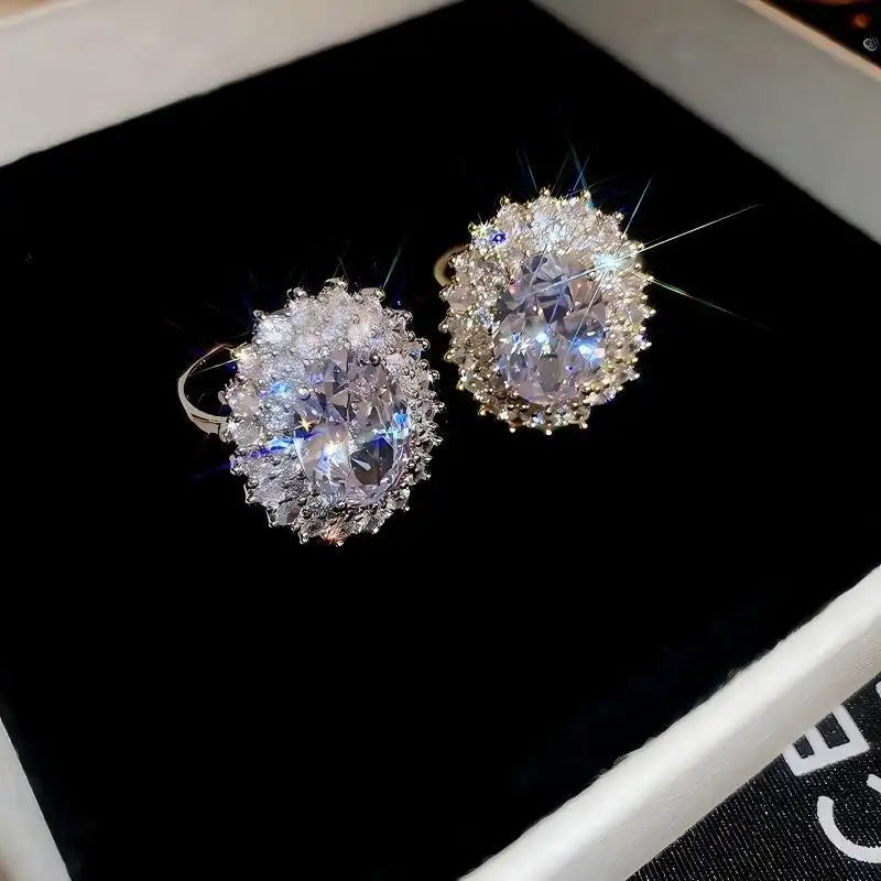 Crystal Oval Open Vintage Palace Ring
