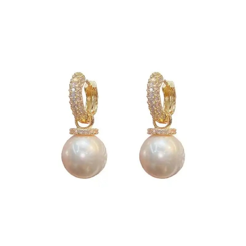 Crystal Pearl Double-Wear Earrings