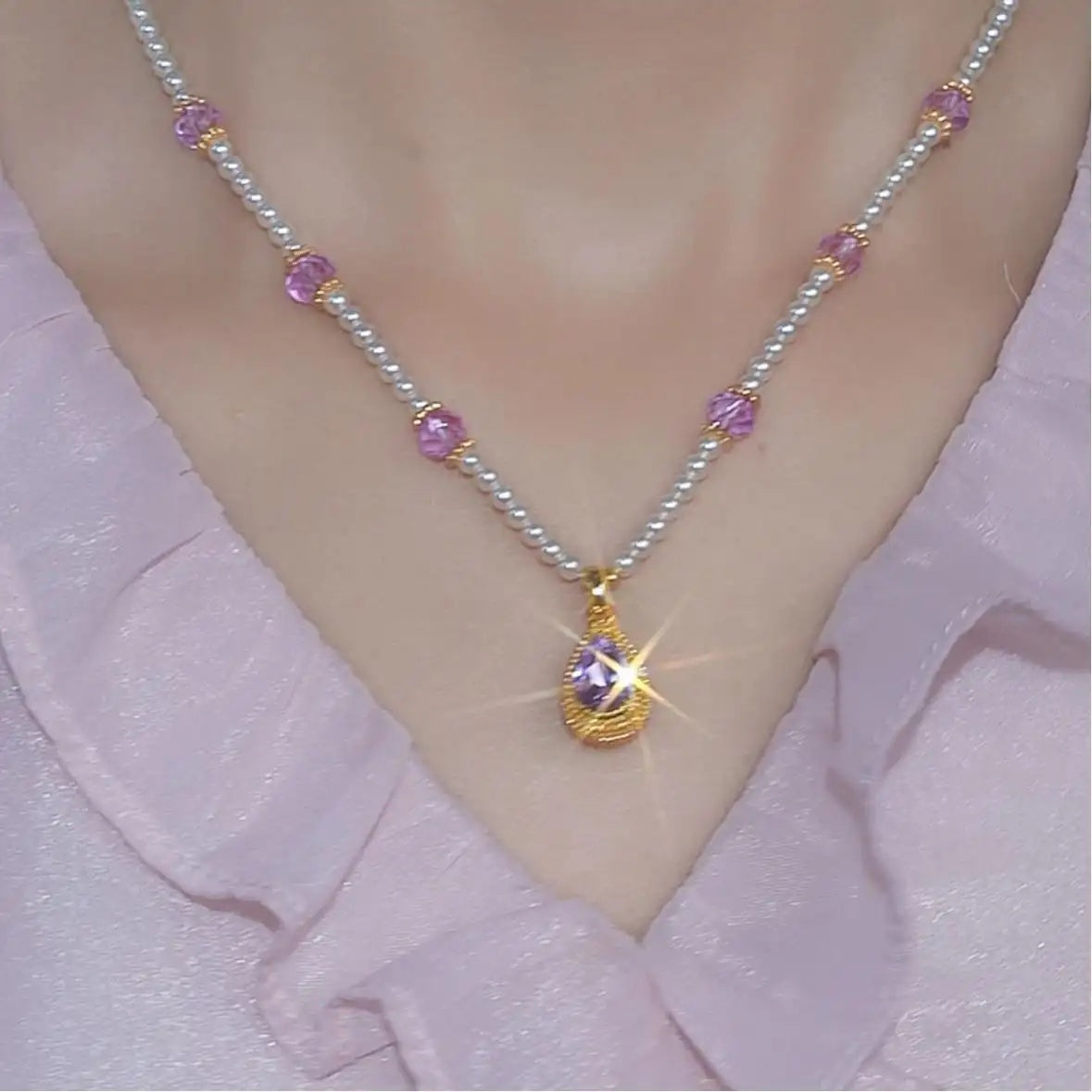 Crystal Pearl Necklace