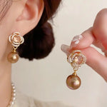 Crystal Petal Pearl Pendant Necklace