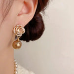 Crystal Petal Pearl Pendant Necklace