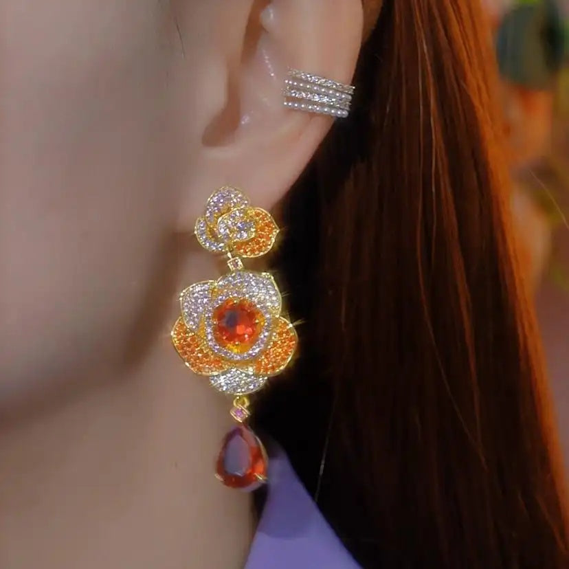 Crystal Pink 925 Earrings