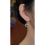 Crystal Purple Square Earrings