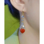Crystal Red Spring Summer Earrings