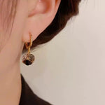 Crystal Retro Minimalist Hoop Earrings