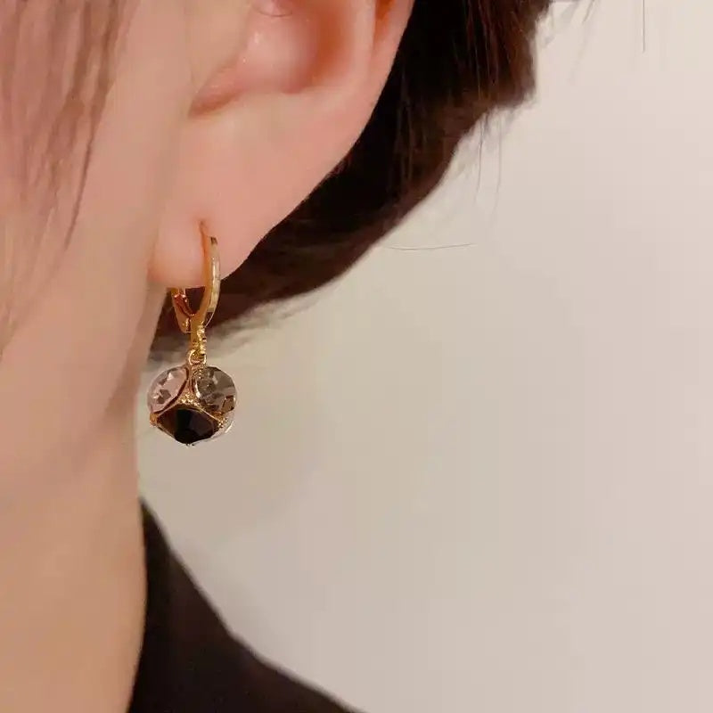 Crystal Retro Minimalist Hoop Earrings