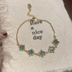 Crystal Rhombus Flower Pattern Bracelet
