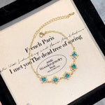 Crystal Rhombus Flower Pattern Bracelet