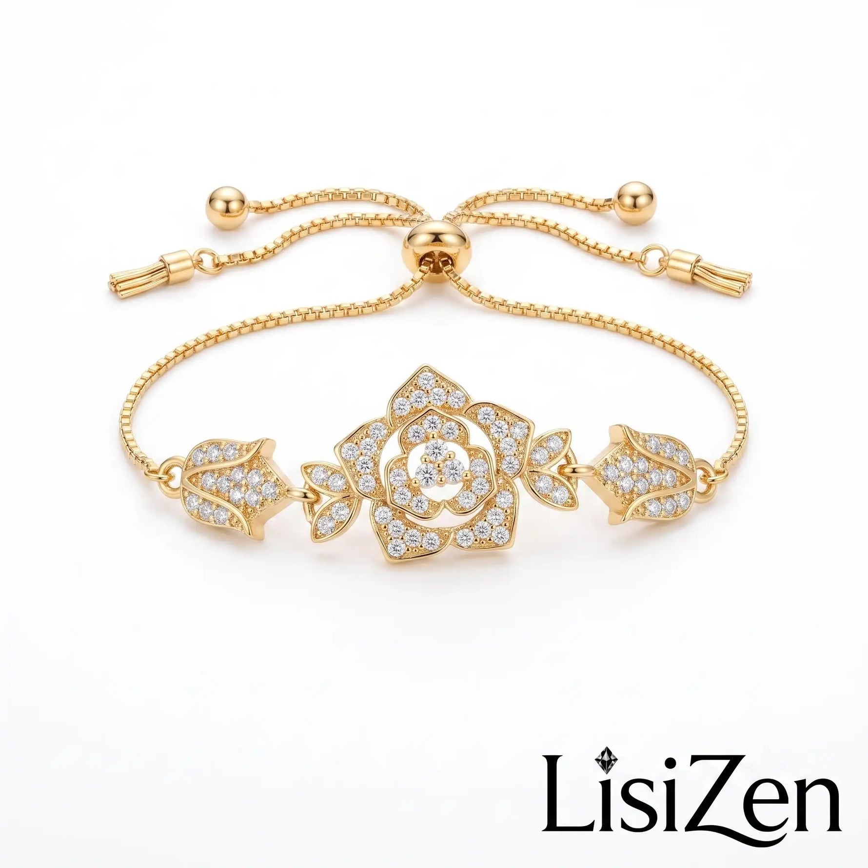 Crystal Rose Flower Bracelet