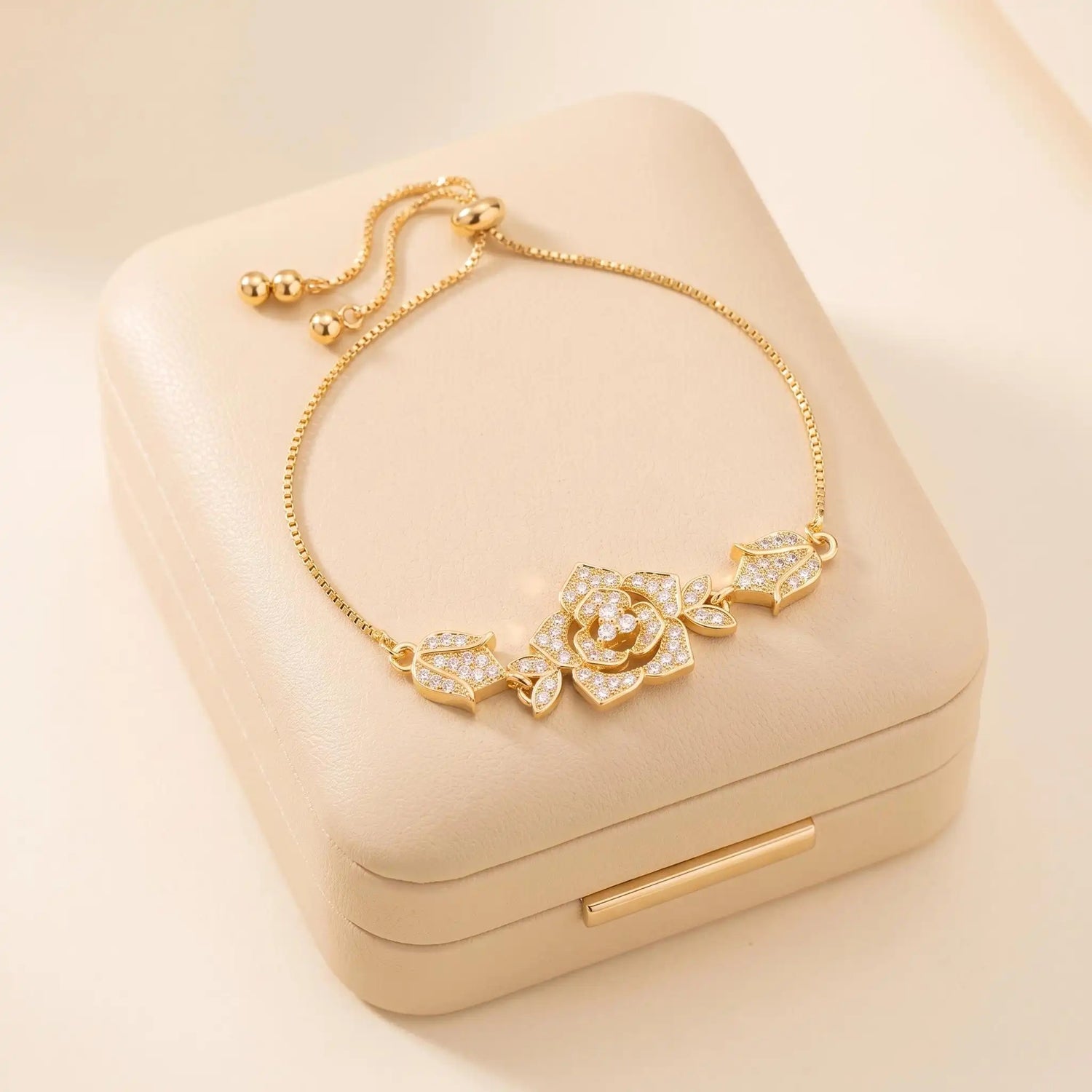 Crystal Rose Flower Bracelet