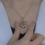 Crystal Rose Flower Pendant Necklace