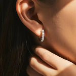 Crystal Round Circle Daily Hoop Earrings
