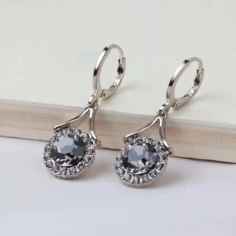 Crystal Round Retro Hoop Earrings