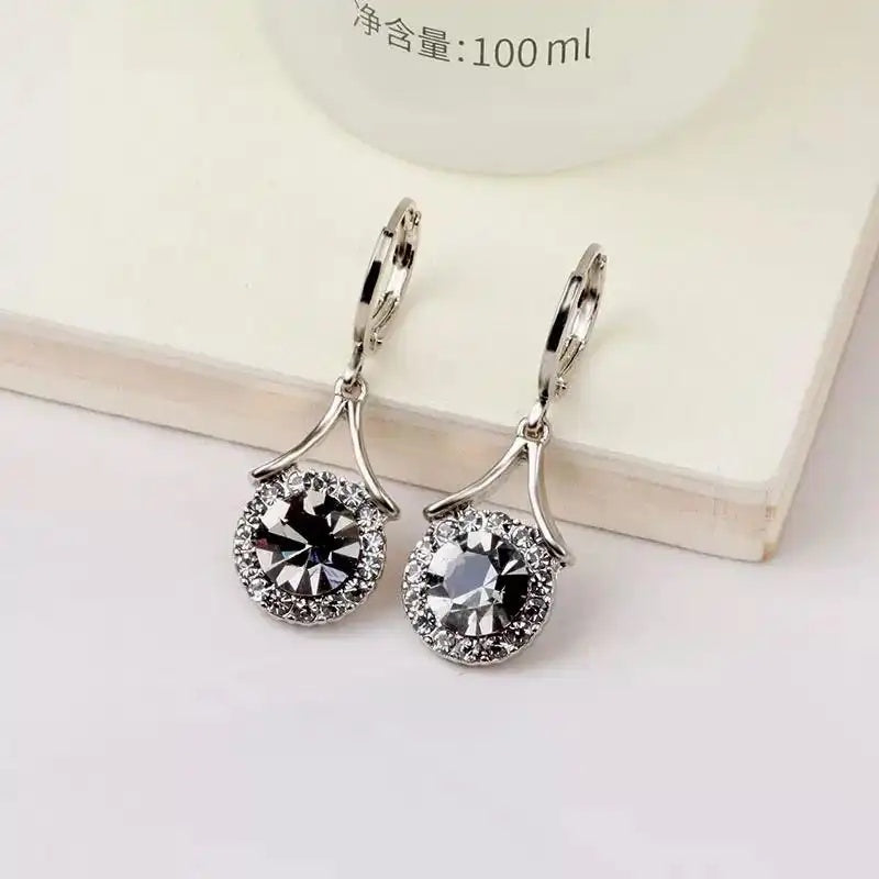Crystal Round Retro Hoop Earrings