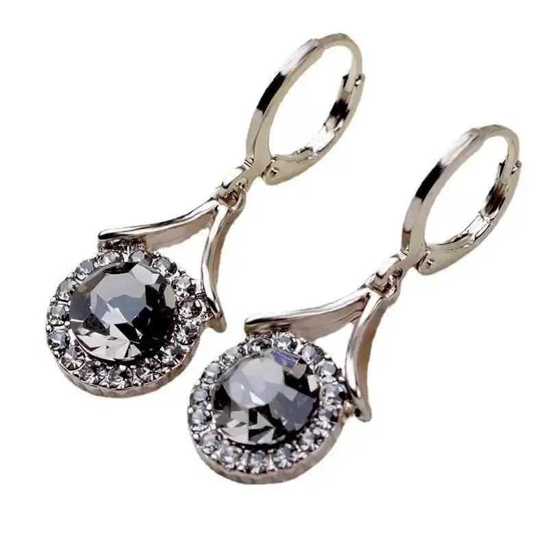 Crystal Round Retro Hoop Earrings