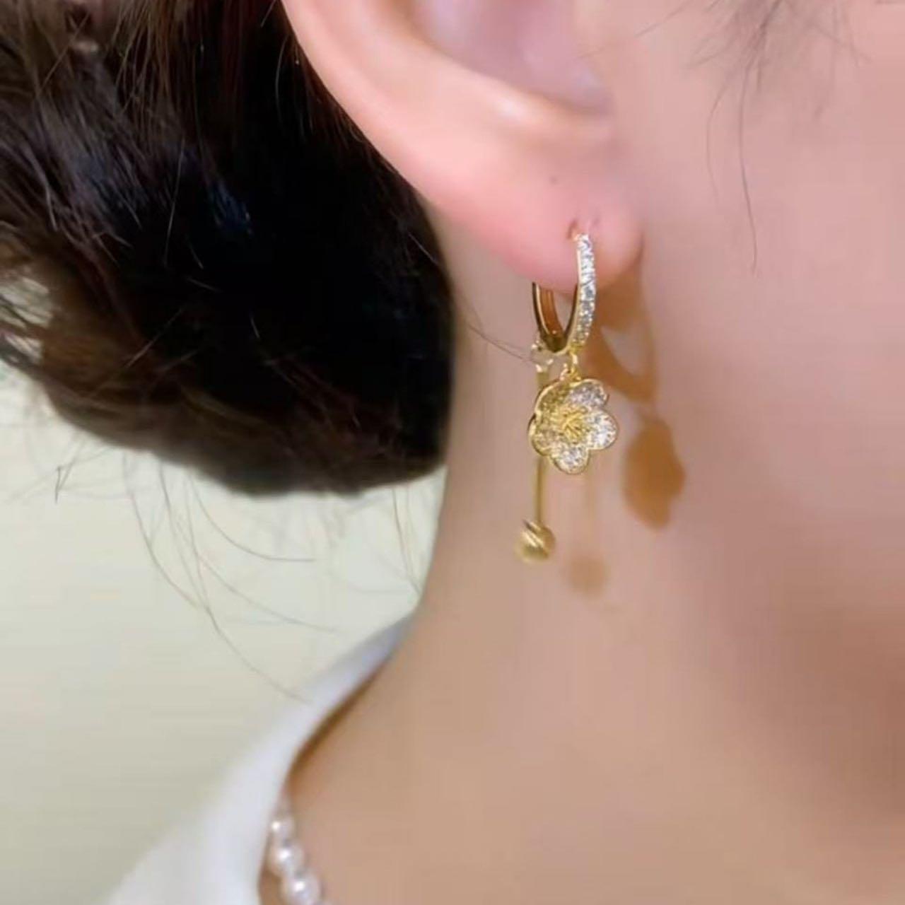 Crystal Small Flower Drop Earrings