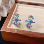 Crystal Snowflake C-Shaped Hoop Earrings