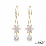 Crystal Snowflake Drop Earrings