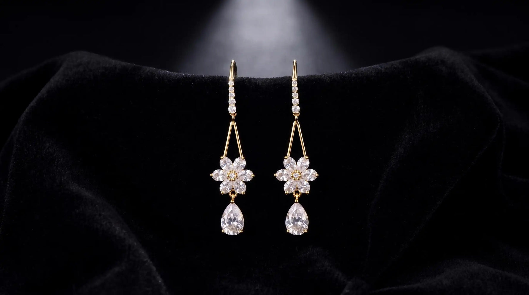 Crystal Snowflake Drop Earrings