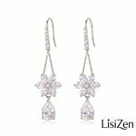Crystal Snowflake Drop Earrings