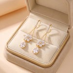 Crystal Snowflake Drop Earrings