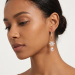 Crystal Snowflake Drop Earrings