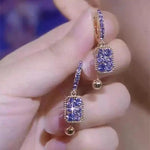 Crystal Square Ear Buckles Earrings