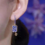Crystal Square Ear Buckles Earrings