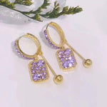Crystal Square Ear Buckles Earrings