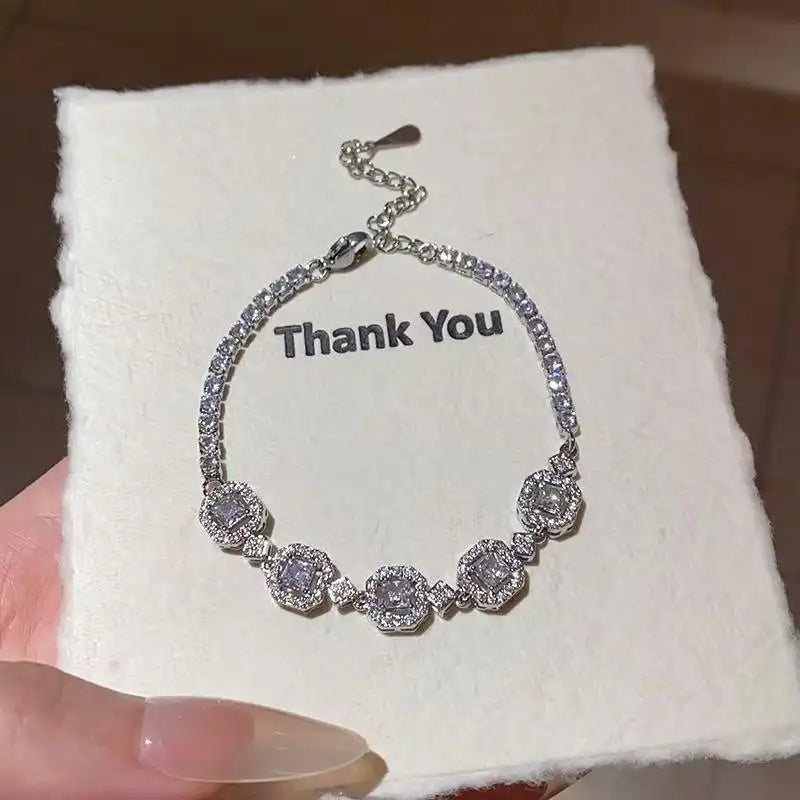 Crystal Square Hollow-Out Bracelet