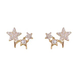 Crystal Star Pearl Minimalist Earrings