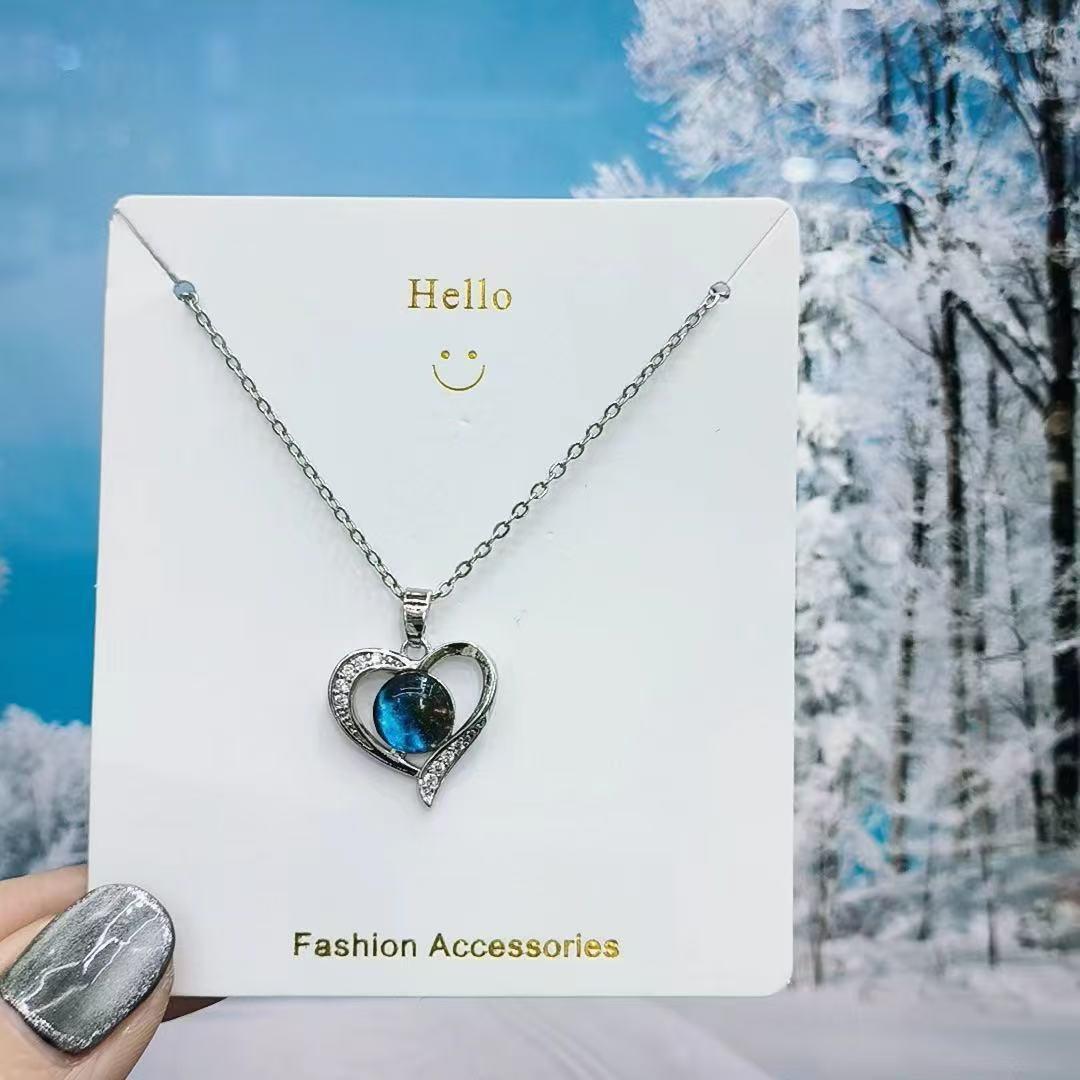 Crystal Starry Sky Stone Temperature-Sensitive Pendant Necklace