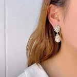 Crystal Sunburst Teardrop Drop Earrings