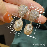 Crystal Sunburst Teardrop Drop Earrings