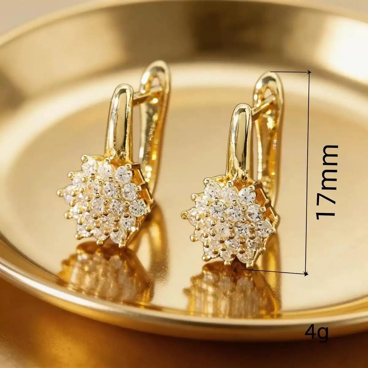 Crystal Sunflower French Ear Cuffs