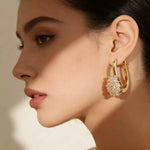 Crystal Sunflower French Ear Cuffs