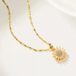 Crystal Sunflower Pendant Necklace
