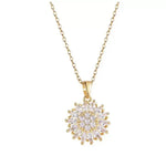 Crystal Sunflower Pendant Necklace