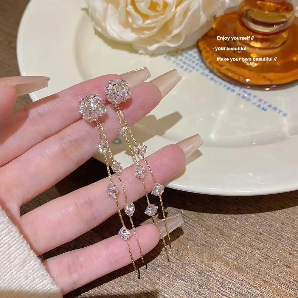 Crystal Tassel for Square Round Drop Earrings